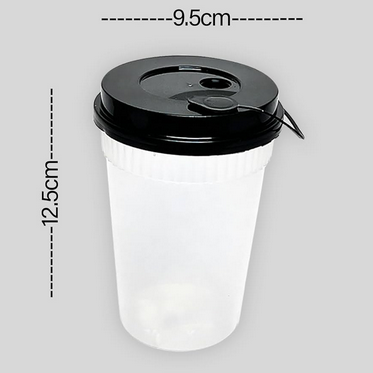plastic Moctail glass with lid