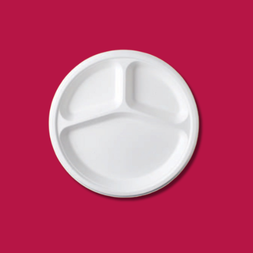 10” 3 Compartment Round Plate
